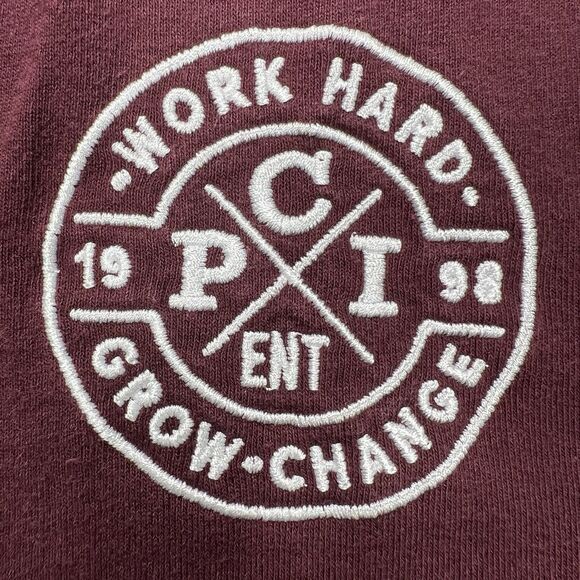 Carhartt K87 2XL Maroon Pocket Work T-Shirt PCI Ent 1998 Graphic Workwear - Picture 3 of 9